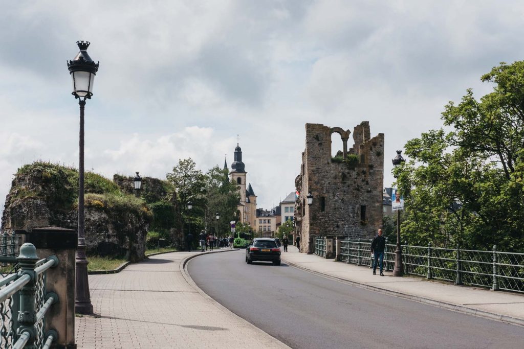 cars entering historic Luxembourg city