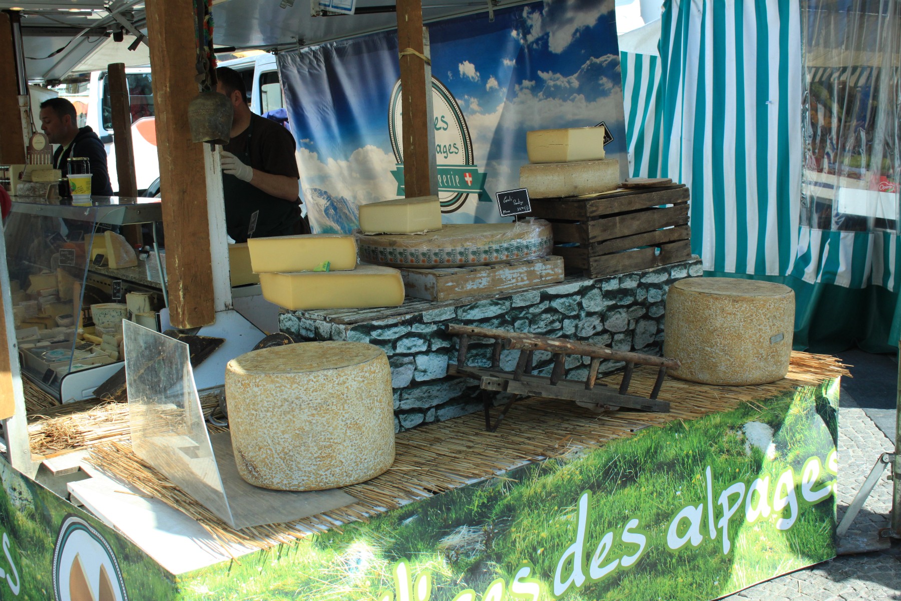 Cheese sold at a market in Luxembourg