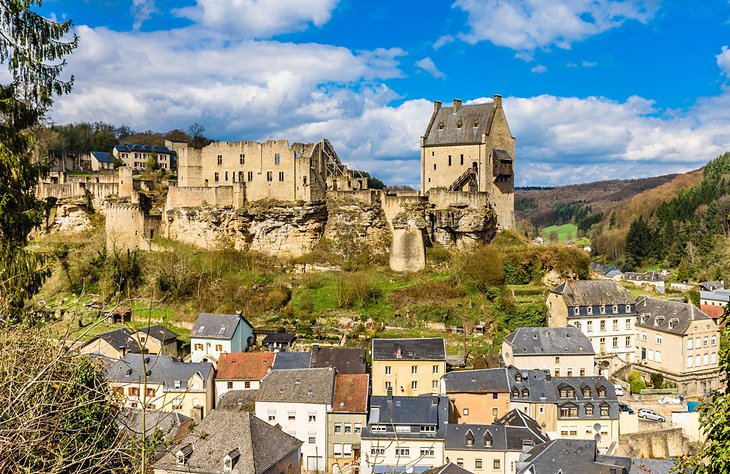 View of Larochette and the castle ruins