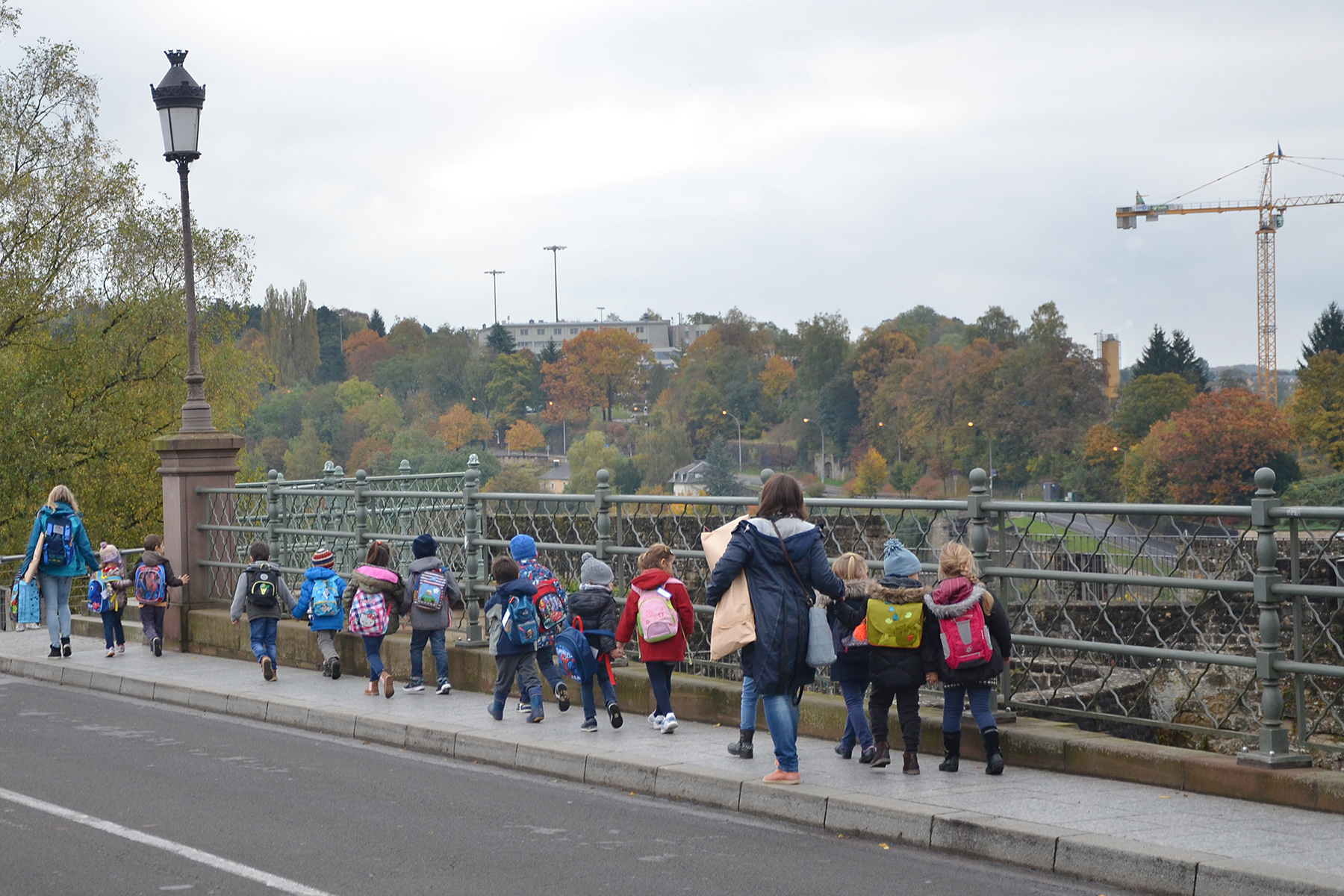 A young class on a school outing in Luxembourg